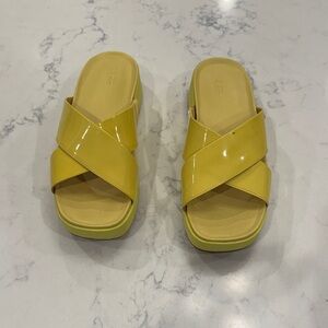 UGG Women's Bright Yellow Cross Strap Sandals